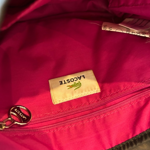 Vintage Lacoste Pink and Brown Nylon Handbag / Purse. Cross Body - Picture 11 of 15